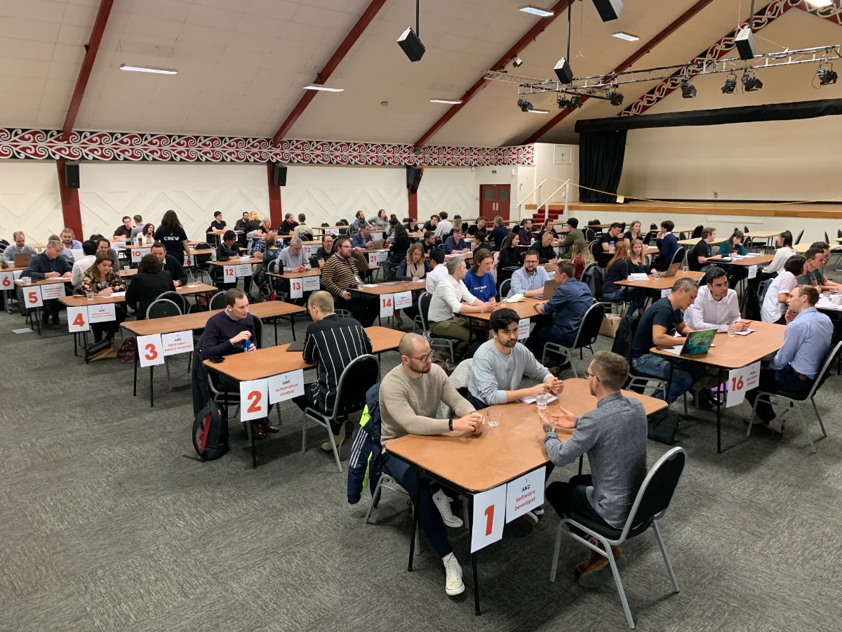 Speed interviews underway at a Summer of Tech event